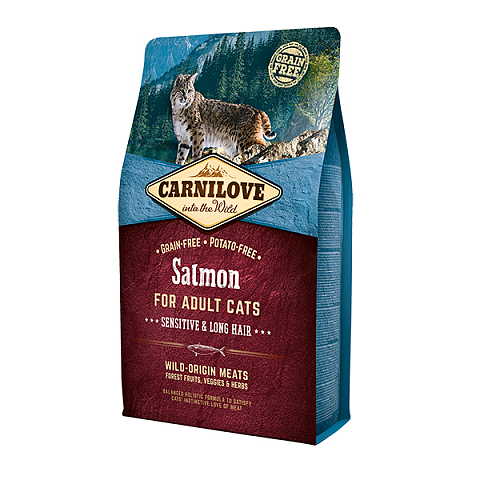 CARNILOVE Salmon Cat Food Katzen-Trockenfutter 2 kg Adult Birne, Lachs