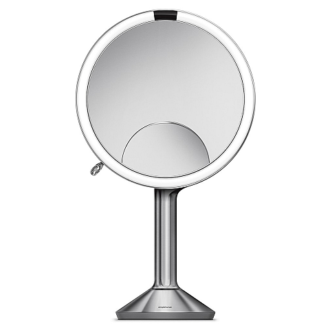 simplehuman ST3024 Make-up-Spiegel Freistehend Rund Gebürsteter Stahl