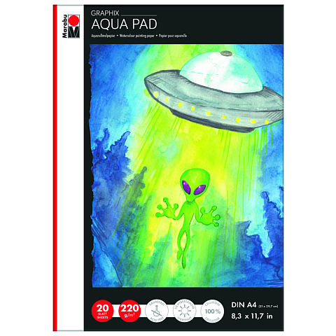 Marabu Aqua Pad Graphix Kunstdruckpapierblock 20 Blätter