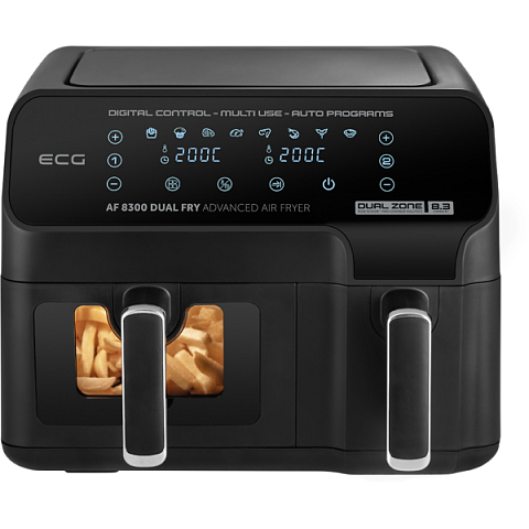 ECG AF 8300 Doppel 8,3 l Eigenständig 2700 W Heißluftfritteuse Schwarz