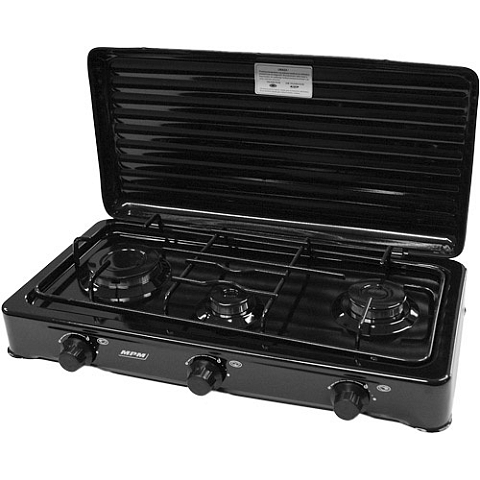 MPM SMILE-KN-03/1KB Kochfeld Schwarz Arbeitsplatte 60 cm Gaskochfeld 3 Zone(n)