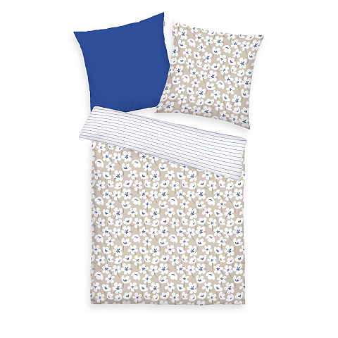 HERDING TOM TAILOR Bettwäsche - Fresh Flowers Cobalt & Sunny Sand - 70-x-90-cm-140-x-200-cm-at