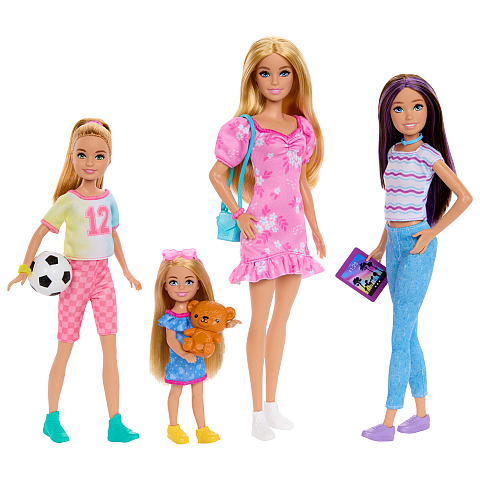Barbie Schwestern-Puppenset mit Kleidung und Accessoires, mit , Skipper, Stacie und Chelsea