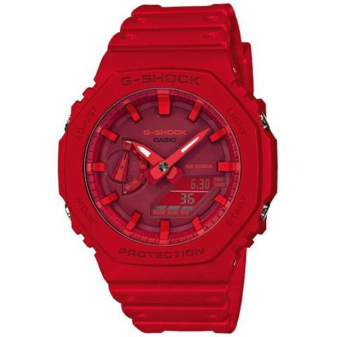 Casio GA-2100-4AER Uhr Armbanduhr Unisex Rot