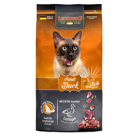 Leonardo Cat Food 753315 Katzen-Trockenfutter 1,8 kg Adult Ente