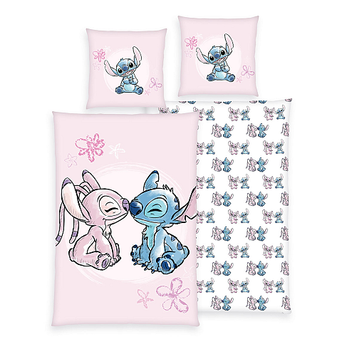 HERDING Stitch Bettwäsche-Set ‘Stitch & Angel’ - 80-x-80-cm-135-x-200-cm