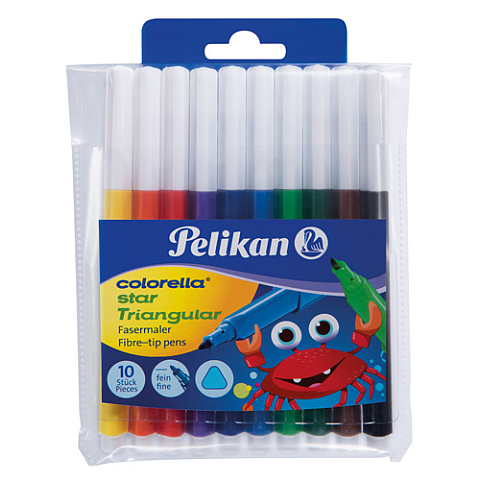 Pelikan 985663 Filzstift Fein Schwarz, Blau, Braun, Grün, Hellblau, Hellgrün, Orange, Rot, Violett, Gelb