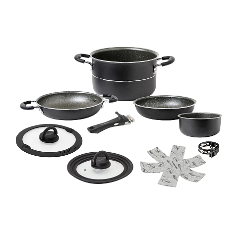 Brunner 0806084N Camping-Kochtopf Set Schwarz