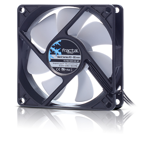 Fractal Design Silent Series R3 80 mm Computergehäuse Ventilator 8 cm Schwarz, Weiß