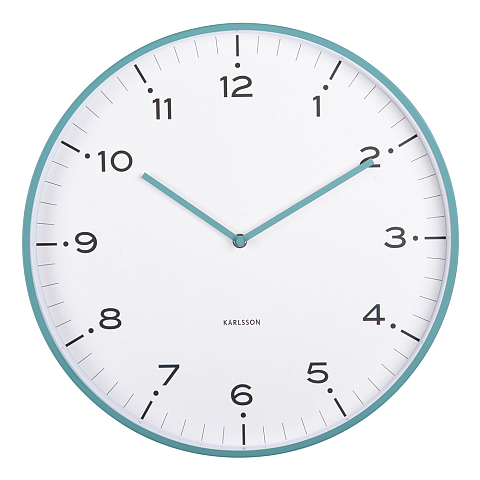 Karlsson KA6011BL Wand- /Tischuhr Digitale Uhr Rund Blau, Türkis