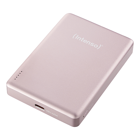 Intenso MW10000 Magnetische Powerbank 10000 mAh – MagSafe kompatibel, Wireless Charging 15W, USB-C PD 20W, Für iPhone & Android – Geprüft in Deutschland – Rosé