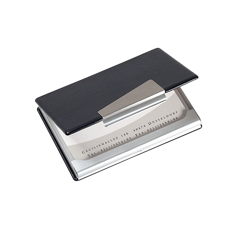 Sigel VZ131 Visitenkartenhalter Aluminium Schwarz, Silber