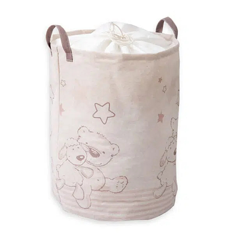 HERDING 8585208810 Wäschekorb Rund Baumwolle, Polyester, Viskose Beige
