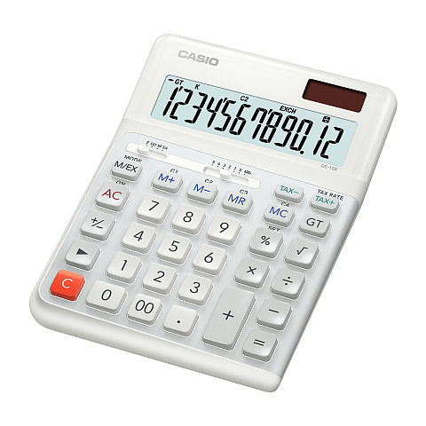 Casio DE-12E-WE Taschenrechner Desktop Einfacher Taschenrechner Weiß