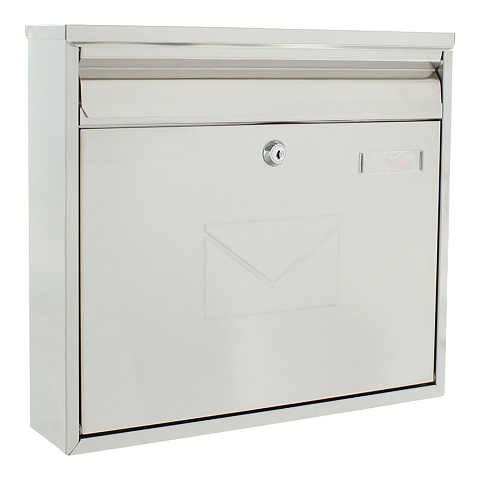 Rottner T04780 Briefkasten Weiß Wandmontierter Briefkasten Edelstahl