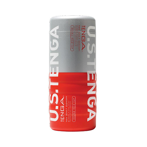 Tenga U.S. DOUBLE HOLE CUP Männlicher Streichler Rot Thermoplastisches Elastomer (TPE)