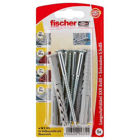 Fischer SXR 8 x 80 Z 5 Stück(e) Schrauben- & Dübelsatz 80 mm