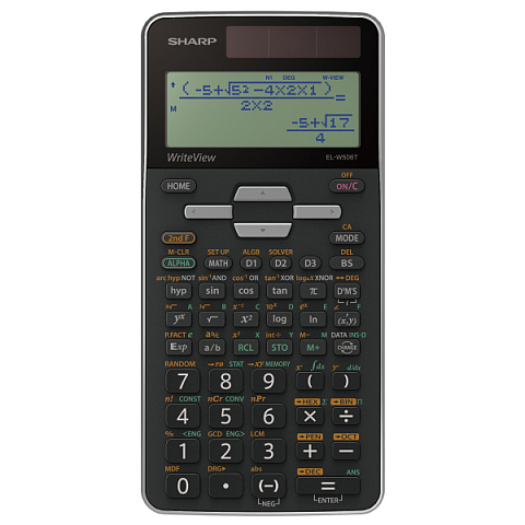 Sharp EL-W506T Taschenrechner Tasche Display-Rechner Schwarz, Grau