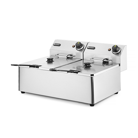 Hendi 205853 Fritteuse Doppel 12 l Eigenständig 6600 W Silber