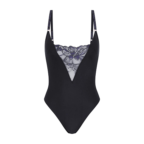 Triumph Wild Gardenia Florale Bodysuit Schwarz Elastan, Lyocell