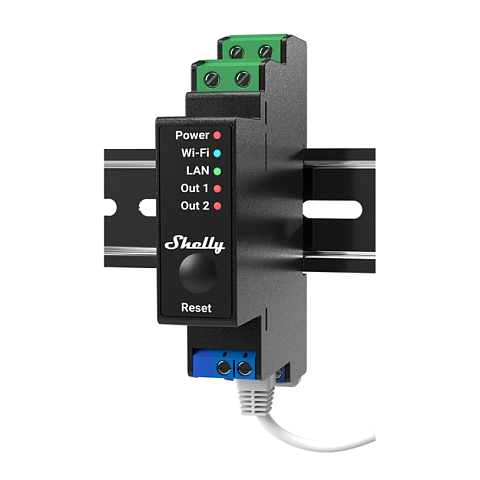 Shelly Pro 2PM Leistungsrelais Schwarz 2