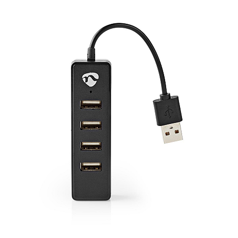 Nedis UHUBU2420BK Schnittstellen-Hub USB 2.0 480 Mbit/s Schwarz