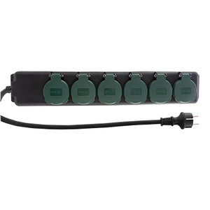REV 0512469555 Verlängerungskabel 1,4 m 6 AC-Ausgänge Drinnen/Draußen Schwarz