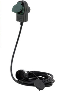 REV 0017251514 Verlängerungskabel 25 m 2 AC-Ausgänge Draußen Schwarz, Grün