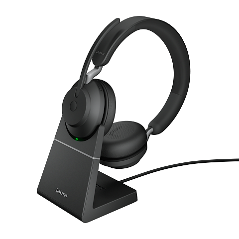 Jabra Evolve2 65 Kopfhörer Kabellos Kopfband Büro/Callcenter USB Typ-A Bluetooth Ladestation Schwarz