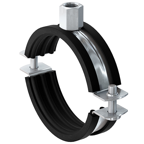 Fischer FRS Rohrschelle Schwarz, Edelstahl