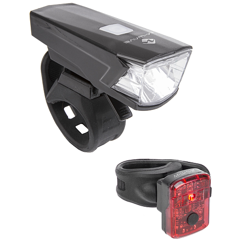 M-Wave Atlas K 15 Heckbeleuchtung + Frontbeleuchtung (Set) LED 70 lm