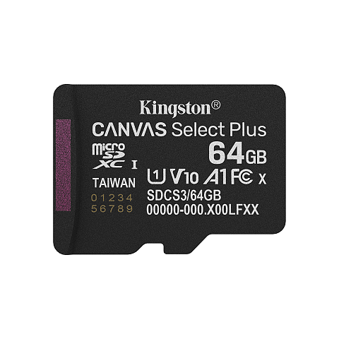 Kingston Technology 64GB micSDXC Canvas Select Plus Gen3 100R A1 (Ohne SD-Adapter)
