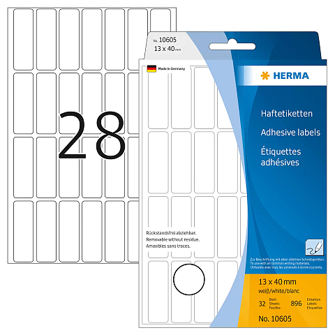 HERMA Vielzwecketiketten 13x40 mm weiß Movables/ablösbar Papier matt 896 St
