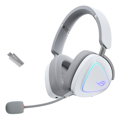 ASUS ROG Delta II Kopfhörer Verkabelt & Kabellos Kopfband Gaming USB Typ-C Bluetooth Weiß