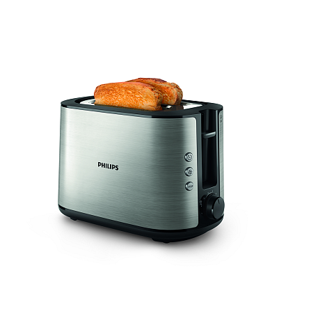 Philips Viva Collection HD2650/90 Toaster – 2 Scheiben, breite Toastkammer, Metall