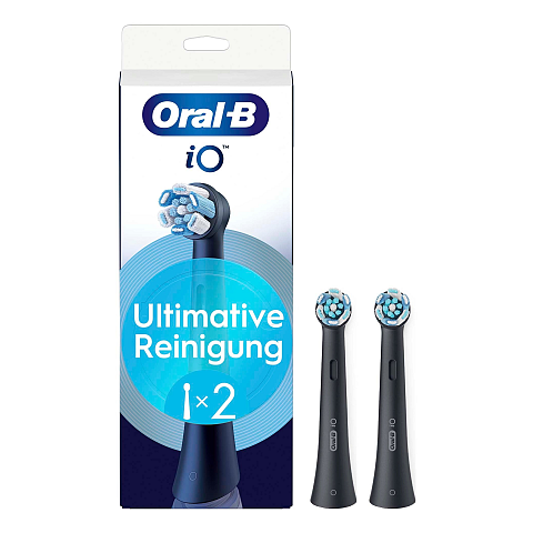 Oral-B iO Ultimate Clean iO Ultimative Reinigung, Original Aufsteckbürsten, Schwarz, 2 Stück