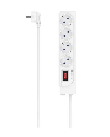Hama 00223165 Verlängerungskabel 1,5 m 4 AC-Ausgänge Drinnen Weiß