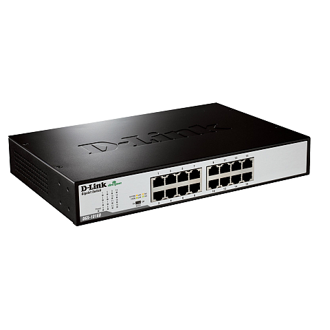 D-Link DGS-1016D/E Netzwerk-Switch Unmanaged Schwarz, Metallisch