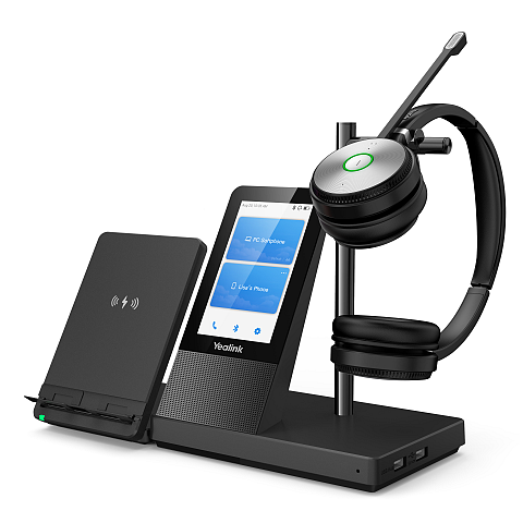 Yealink WH66 Dual UC Kopfhörer Kabellos Kopfband Büro/Callcenter USB Typ-A Bluetooth Ladestation Schwarz