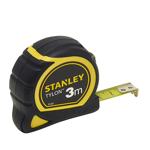 Stanley Tylon Maßband 3 m Acrylnitril-Butadien-Styrol (ABS), Gummi Schwarz, Gelb