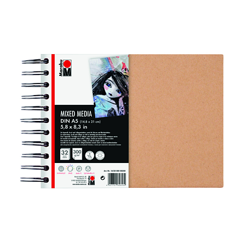 Marabu 1612000000200 Kunstdruckpapierblock 32 Blätter