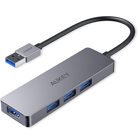 AUKEY CB-H36 Schnittstellen-Hub USB 2.0 5000 Mbit/s Silber