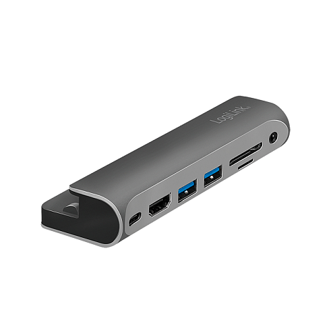 LogiLink UA0385 laptop-dockingstation & portreplikator USB Typ-C Schwarz, Silber