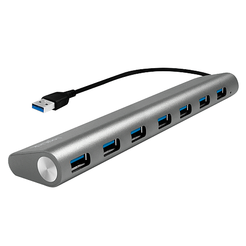 LogiLink UA0308 Schnittstellen-Hub USB 3.2 Gen 1 (3.1 Gen 1) Type-A 5000 Mbit/s Grau