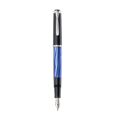 Pelikan M205 Füllfederhalter Integriertes Befüllsystem Schwarz, Blau, Marmorfarbe, Silber 1 Stück(e)