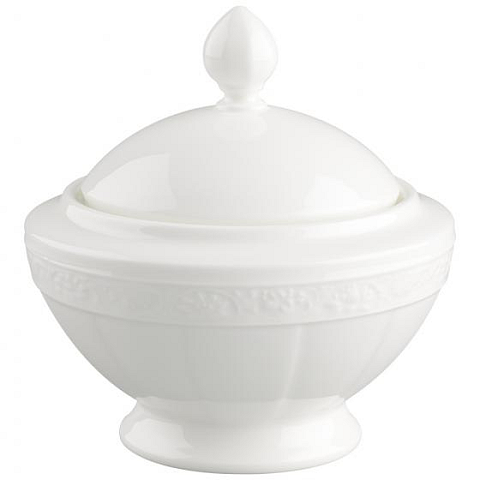 Villeroy & Boch White Pearl Zuckerdose Weiß Porzellan