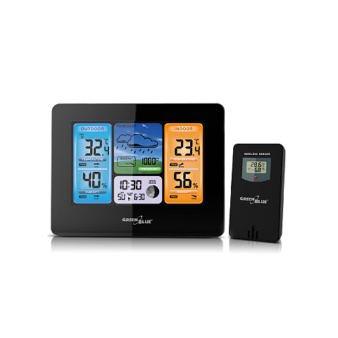 Greenblue GB526 Digitale Wetterstation Schwarz Akku