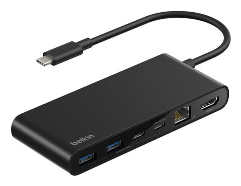 Belkin INC024HQBK Schnittstellen-Hub USB Typ-C 10000 Mbit/s Schwarz