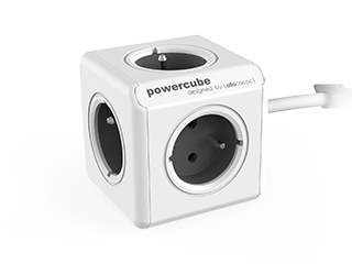 Allocacoc PowerCube Extended Type E Verlängerungskabel 1,5 m 5 AC-Ausgänge Drinnen Grau