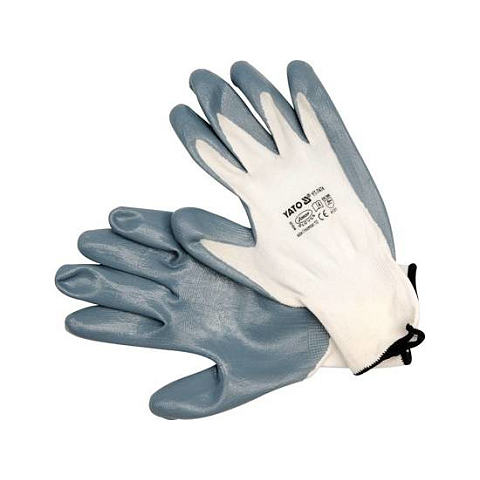 Yato YT-7474 Handschutz Werkstatthandschuhe Blau, Weiß Nitril, Nylon 1 Stück(e)